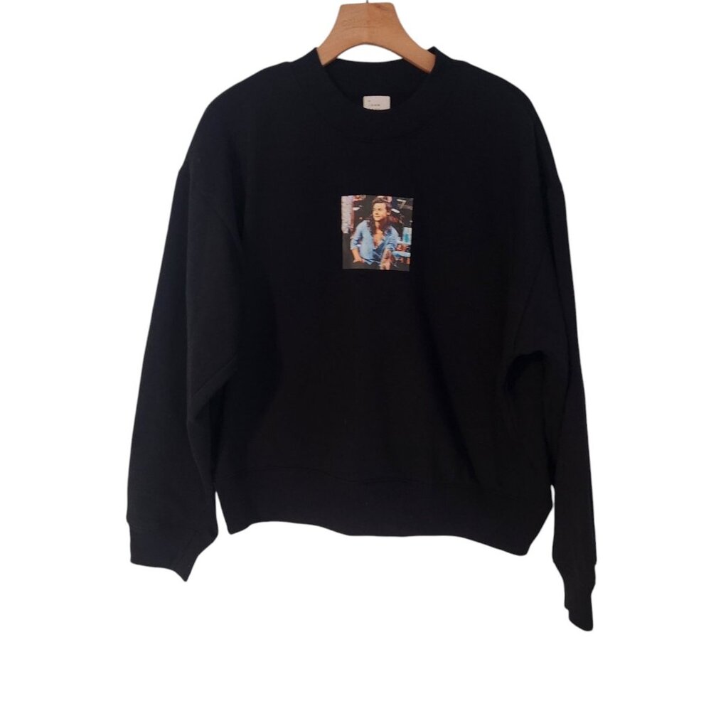 Harry Styles Sweatshirt Long Hair Print A New Day Crewneck Black Unisex Large‎